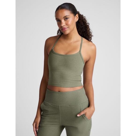 Beyond Yoga Spacedye Slim Racerback Cropped Tank and Legging Set SM Green - Picture 1 of 11